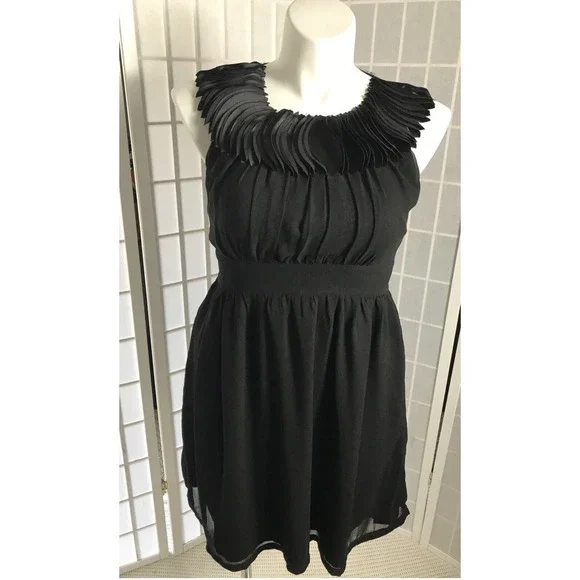 Francesca's Origami Pleated Sleeveless Sheath Party‎ Dress Size Small Black NWT - Picture 5 of 16